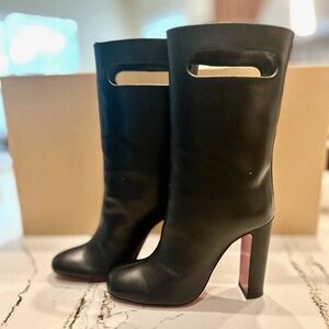 Christian Louboutin Black Cutout Heeled Boots